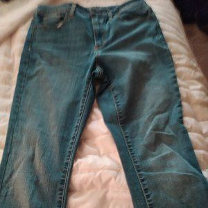 straight leg faded jeans